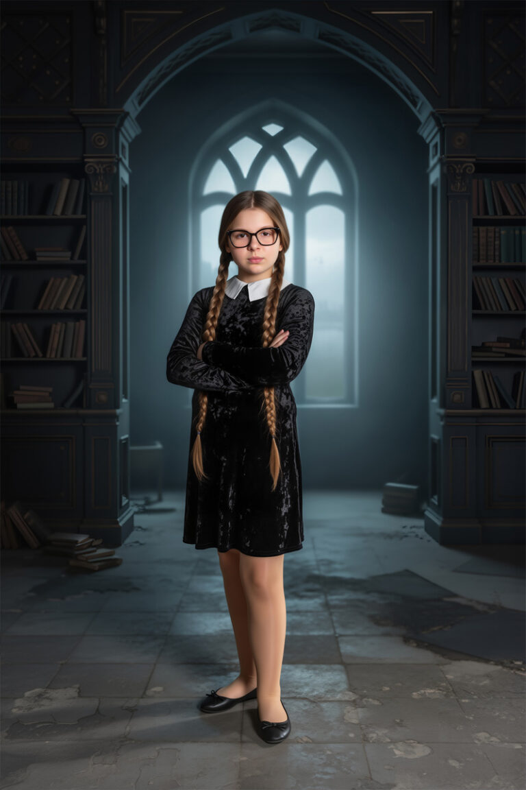 Zuza sesja zdjęciowa w stylu wednesday